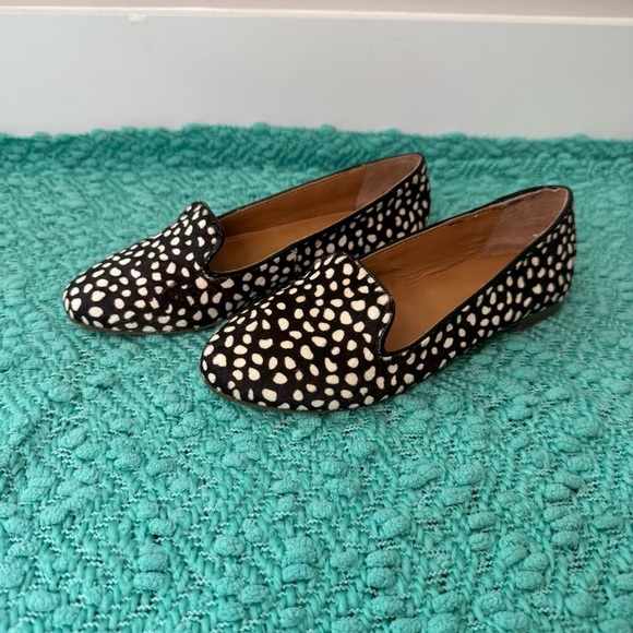 J. Crew Womens Cora Black Leopard Calf Hair Loafers NWT - Picture 6 of 9